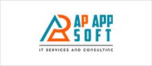 Logo of AP App Soft, a valued client of Prayosha Media.